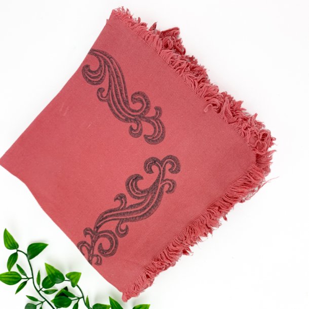 Ti retro mundservietter i stvet rd med stoftryk