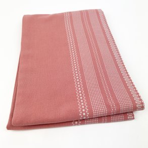 Flot rosa retro dug med hvid � 210 cm