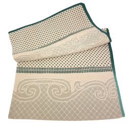 Retro Tischdecke mit Punkten und Bordre  140 cm