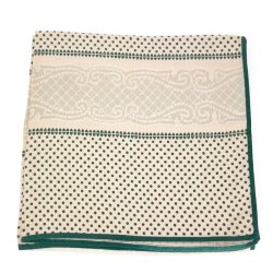 Retro Tischdecke mit Punkten und Bordre  140 cm