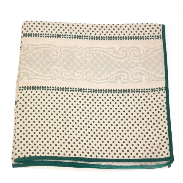 Retro Tischdecke mit Punkten und Bordre  140 cm