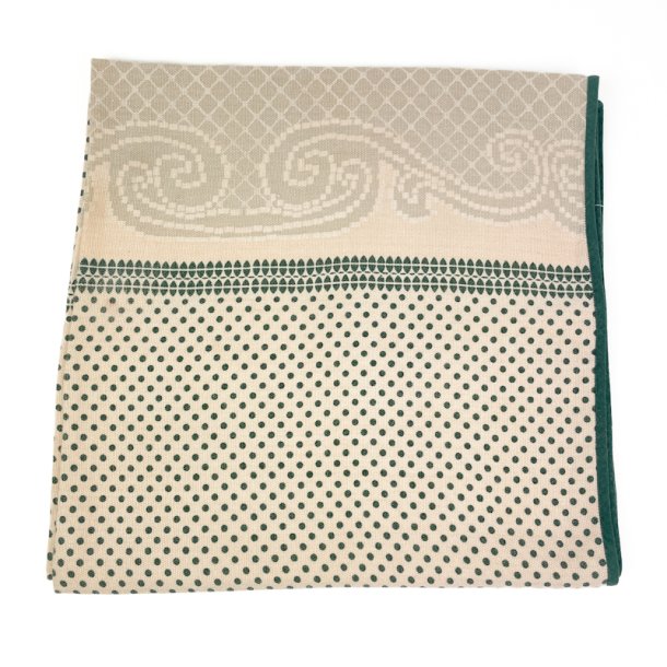 Retro Tischdecke mit Punkten und Bordre  140 cm