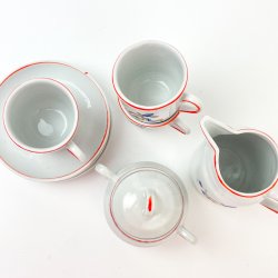 Retro Puppengeschirr aus Porzellan