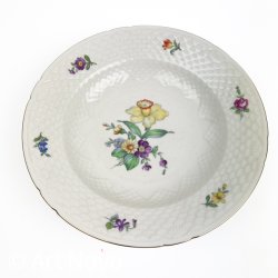 B&G Saksisk Blomst Creme dyb tallerken