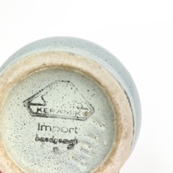 Gr retro keramikvase med striber