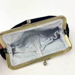 Schwarze Vintage-Samt-Kosmetiktasche