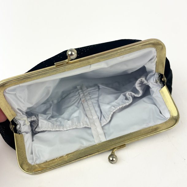 Schwarze Vintage-Samt-Kosmetiktasche