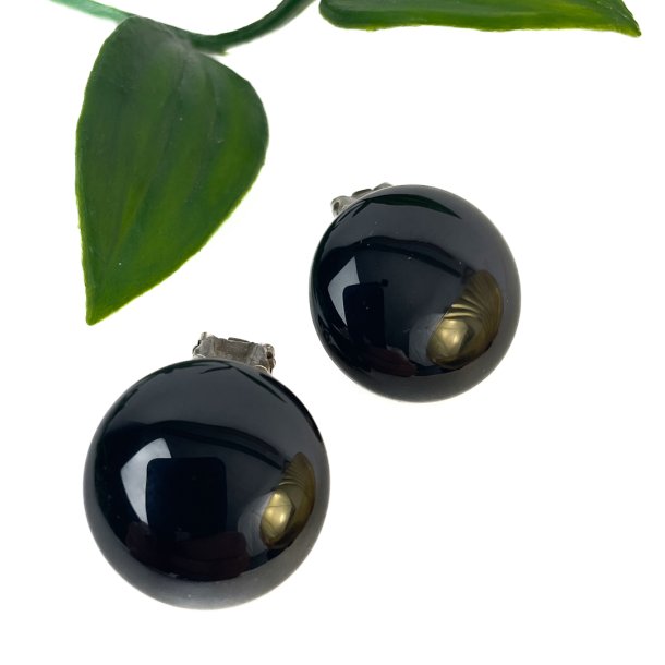 Schwarze Vintage Ohrclips