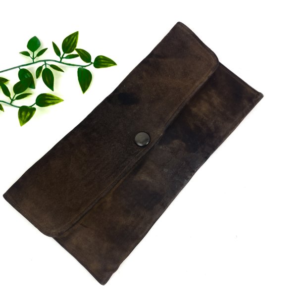 Vintage clutch i ruskind
