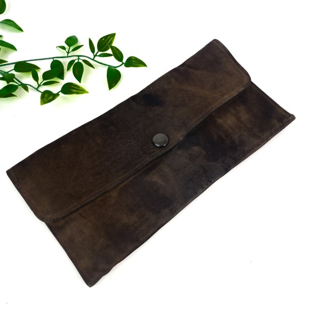 Vintage clutch i ruskind