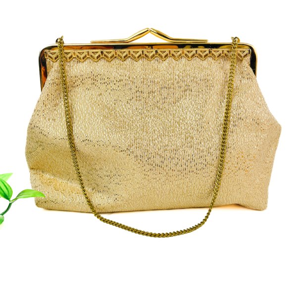 Gylden vintage hndtaske