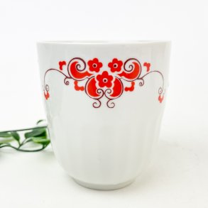 Retro krus med r�dt blomsterdekor