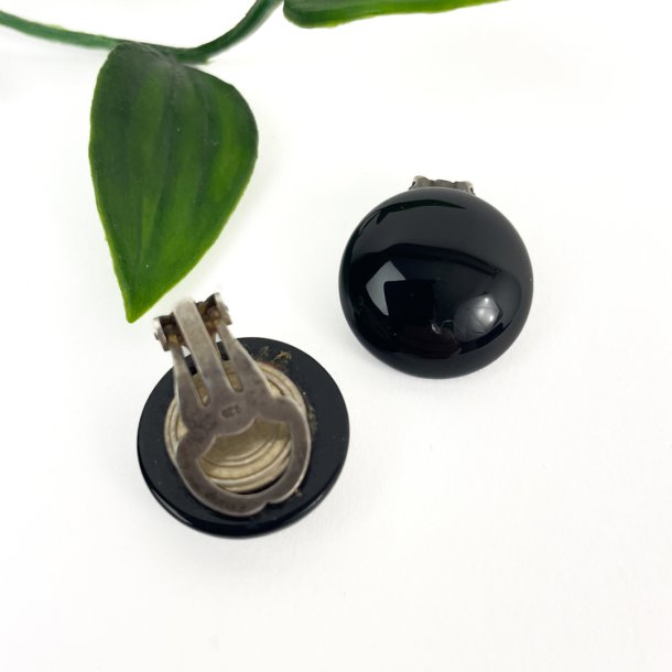 Schwarze Vintage Ohrclips
