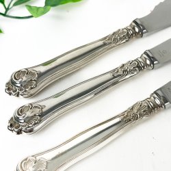 Tre tre-t�rnede vintage s�lvknive Cohr