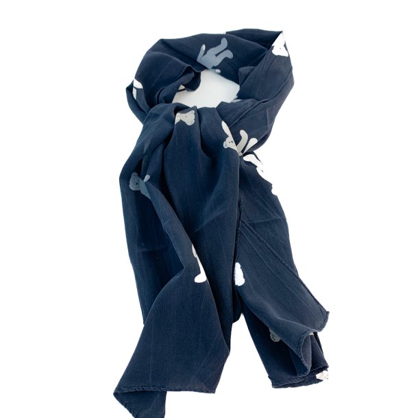 Marineblaues Vintage-Tuch mit Brenmotiv