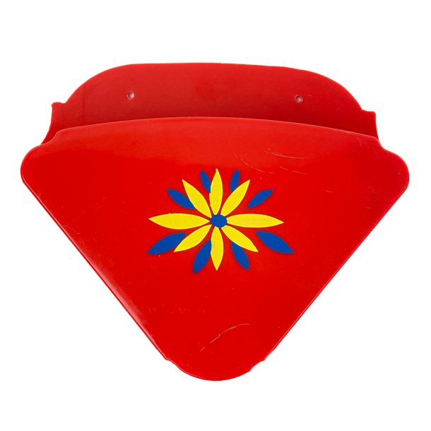 Rd retro kaffefilterholder med blomst
