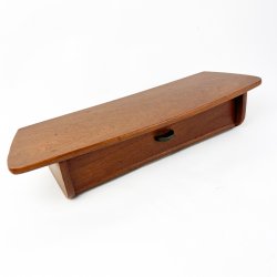 Teak vintage v�ghylde med skuffe