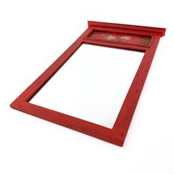 Rdt retro spejl med rosemotiv