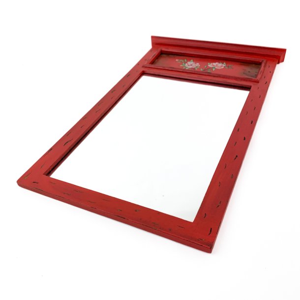 Rdt retro spejl med rosemotiv