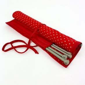 Rote Retro-Stricknadelmappe