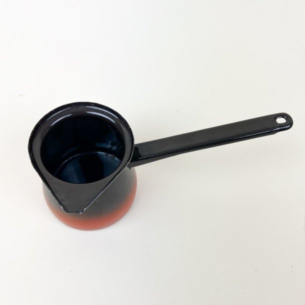 Orangebrunt retro emaljekaffekande