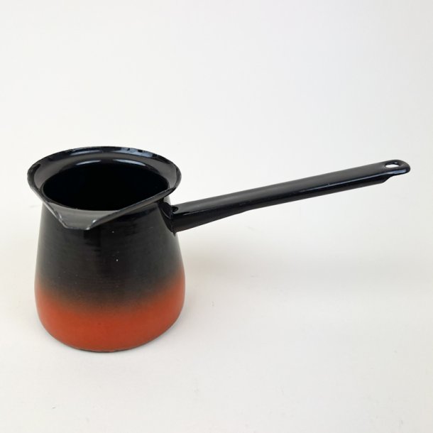 Orangebrunt retro emaljekaffekande