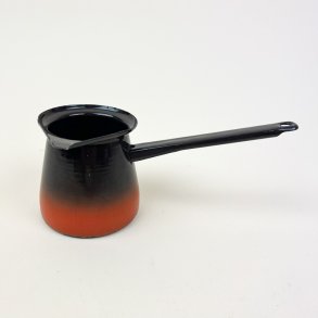 Orangebrunt retro emaljekaffekande