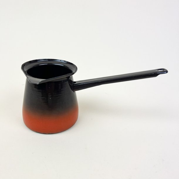 Orangebrunt retro emaljekaffekande