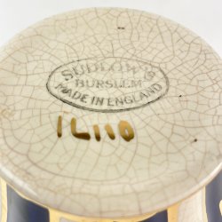 Engelsk vintage tekande med bl� og guld