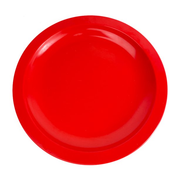 Roter Retro-Rosti-Kuchenteller