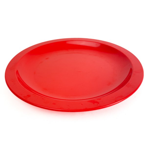 Roter Retro-Rosti-Kuchenteller