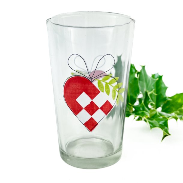 Retro glas med hjerte