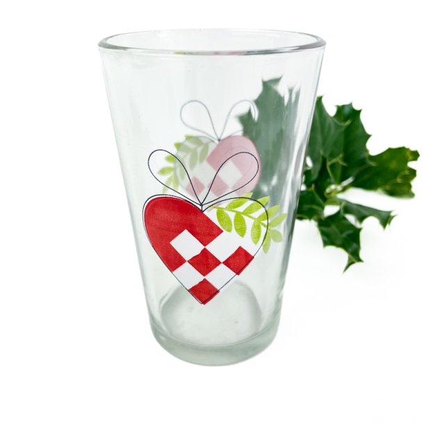 Retro glas med hjerte