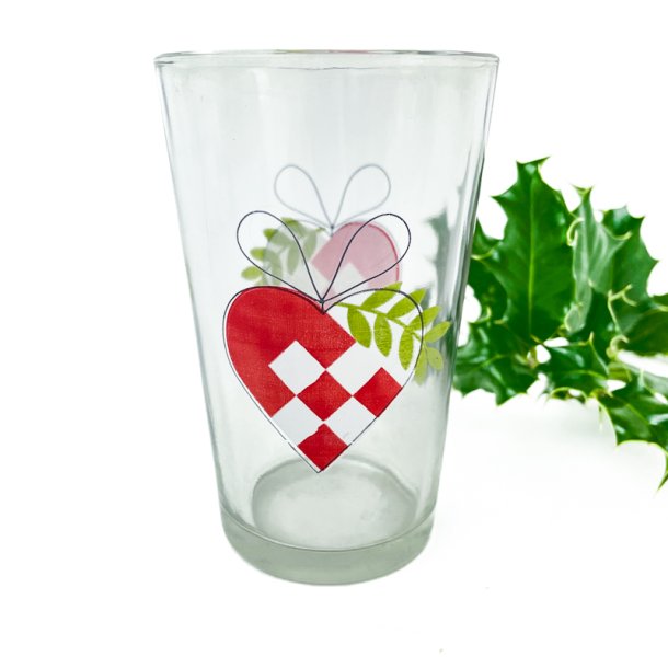 Retro glas med hjerte