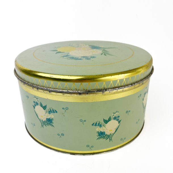 Mintgr�n vintage kaged�se med blomster