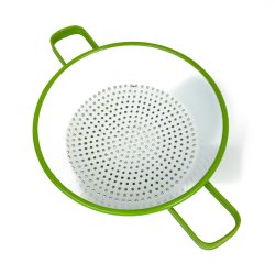 Grnes Retro Emaille-Sieb