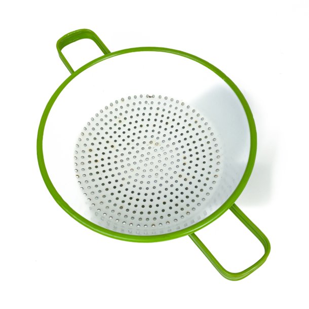 Grnes Retro Emaille-Sieb