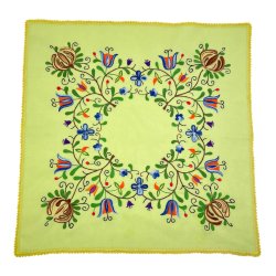 Lysegr�n vintage lysedug med broderi