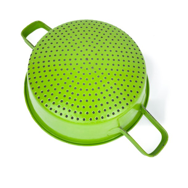 Grnes Retro Emaille-Sieb