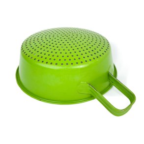 Grnes Retro Emaille-Sieb