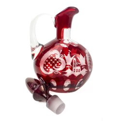 Rote Vintage-Karaffe aus b�hmischem Kristallglas