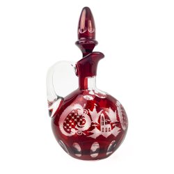 Rote Vintage-Karaffe aus b�hmischem Kristallglas