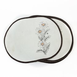 Seks retro d�kkeservietter med marguerit