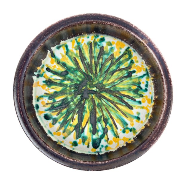 Keramikschale mit grner Dekoration  TK