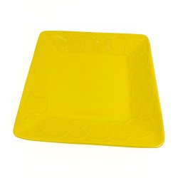 Gult retro serveringsfad med citroner