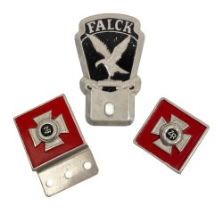 Tre vintage Falck- og Zonenskilte