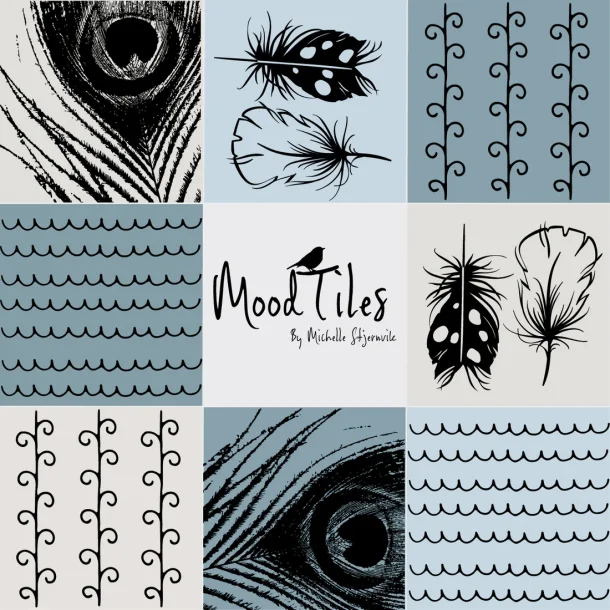 Flisestickers - Feathers and Pattern