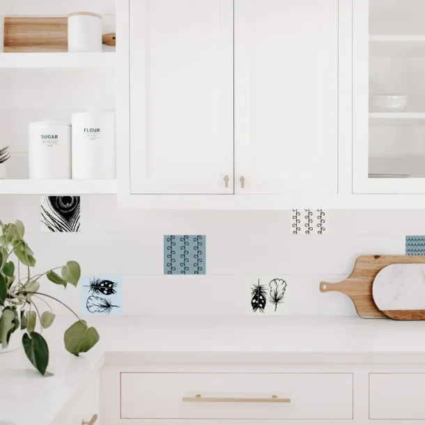 Flisestickers - Feathers and Pattern