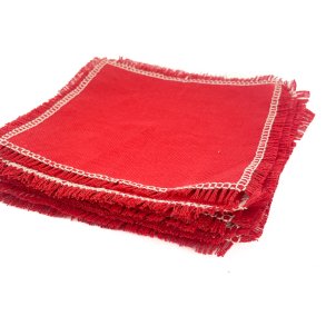 Rote Retro-Untersetzer  vierzehn Stck