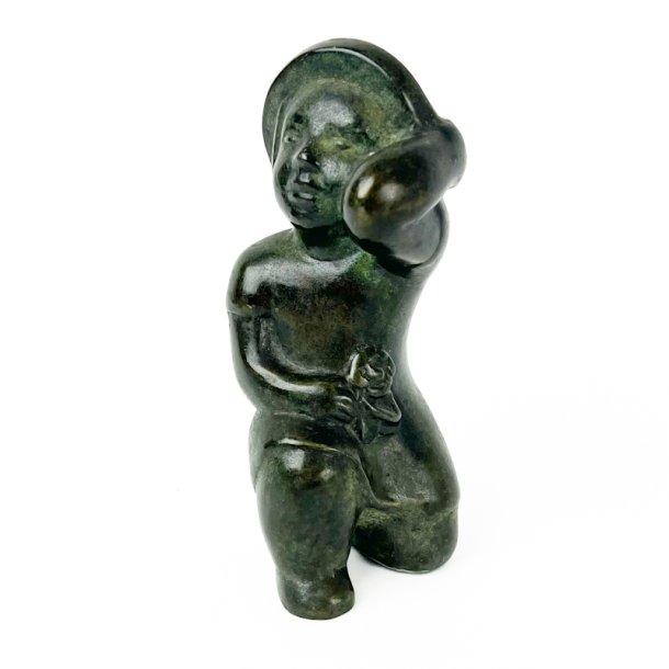 Antik bronze pige figur